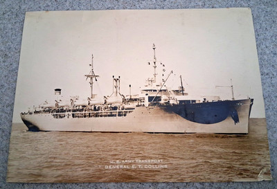 US Army Transport General E T Collins Boat Postcard