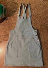 exc cond Urban Outfitters Blue  Overall sz 8  Mini Dress Jumper stretch