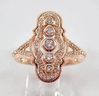 14K Rose Gold Plated 2.50Ct Round Cut Moissanite Vintage Art Deco Wedding Ring