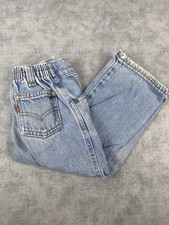 Vintage Little Levi s 4T USA Made Orange Tab Denim Jeans Kids Distressed