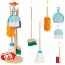 WoodenEdu Kids Cleaning Set Blue