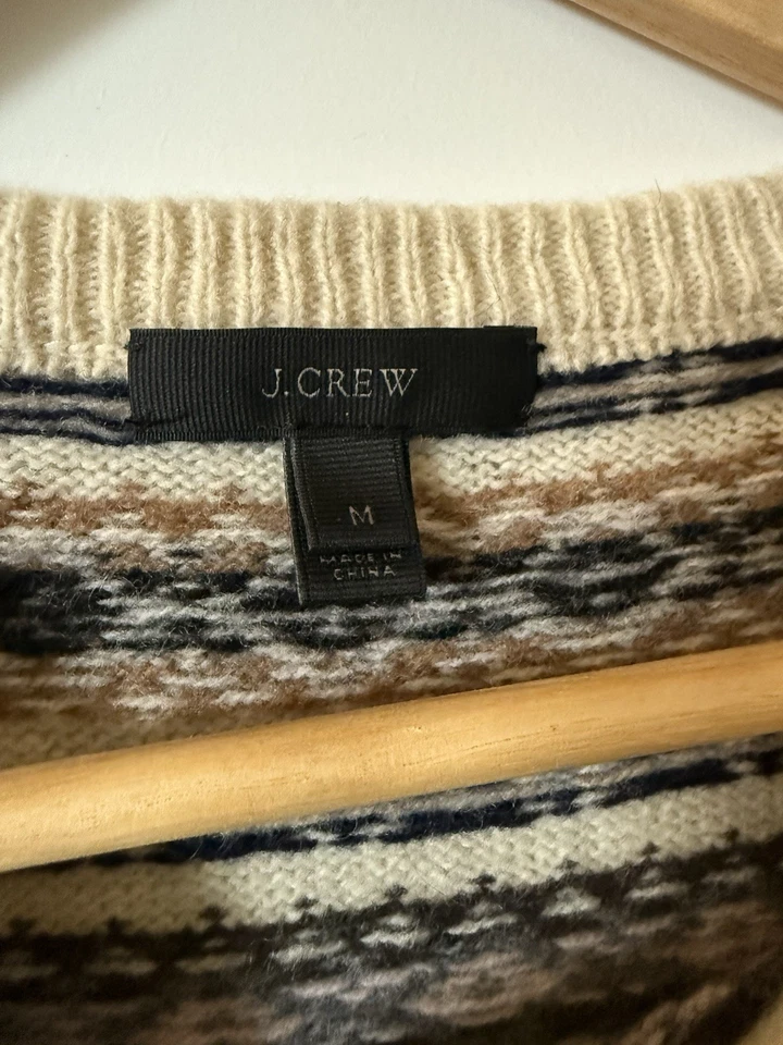 J. Conjunto cálido suéter Crew Fair Isle (lote de 2) para mujer talla mediana M algodón lana Foto 3 de 4