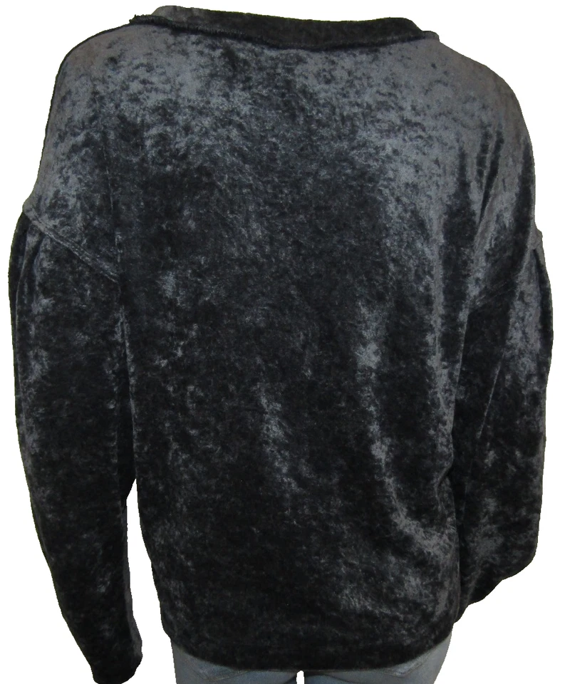 FREE PEOPLE WE THE FREE VELVET LONG SLEEVE TOP SHIRT WOMENS SIZE S - Image 3 of 4