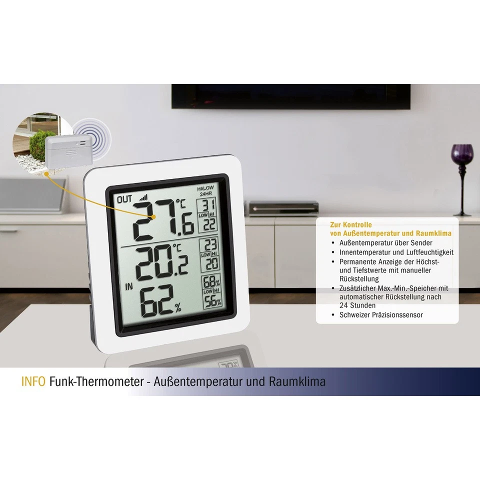 TFA Dostmann Funk-Thermometer INFO Funk-Thermometer 30.3065.02 - Bild 3 von 4