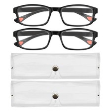 2 Pcs Auto Focus Glasses, Automatic Zoom Reading 2.36 inches, Black