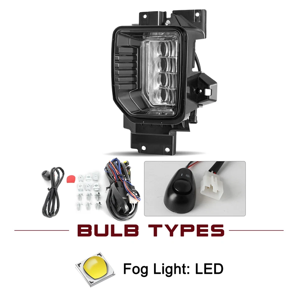 For 2020-2023 GMC Sierra 2500HD 3500HD LED Bumper Driving Fog Lamps w/ Switch - Image 4 of 4