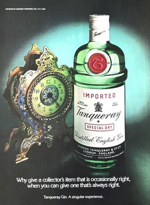 1981 TANQUERAY Distilled English GIN A Singular Experience Vintage PRINT AD
