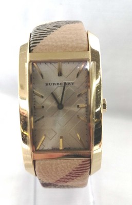 Burberry BU9407 Quartz Men's Watch Leather Band Glass Case Used