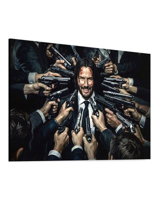 John Wick Leinwand Bild Keanu Reaves Farbig Dekoration Kunst Stil