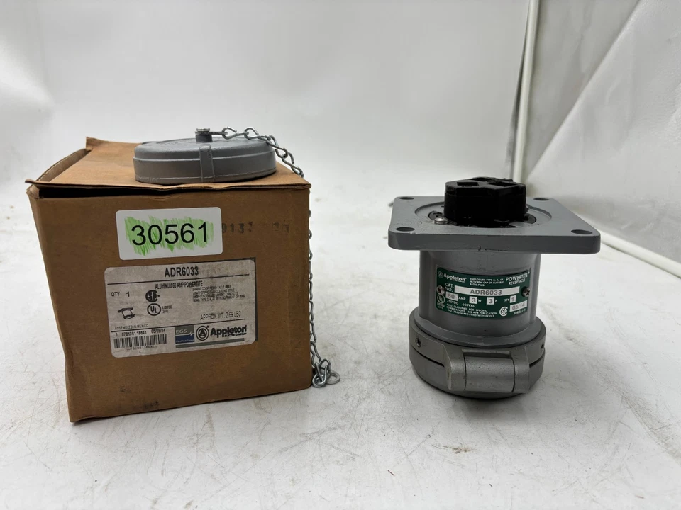 Receptáculo de puerta de resorte Appleton ADR6033 aluminio Powertite 60 amperios solamente Foto 3 de 3