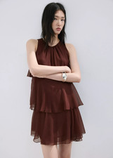 NWT Mango Ruffled draped dress