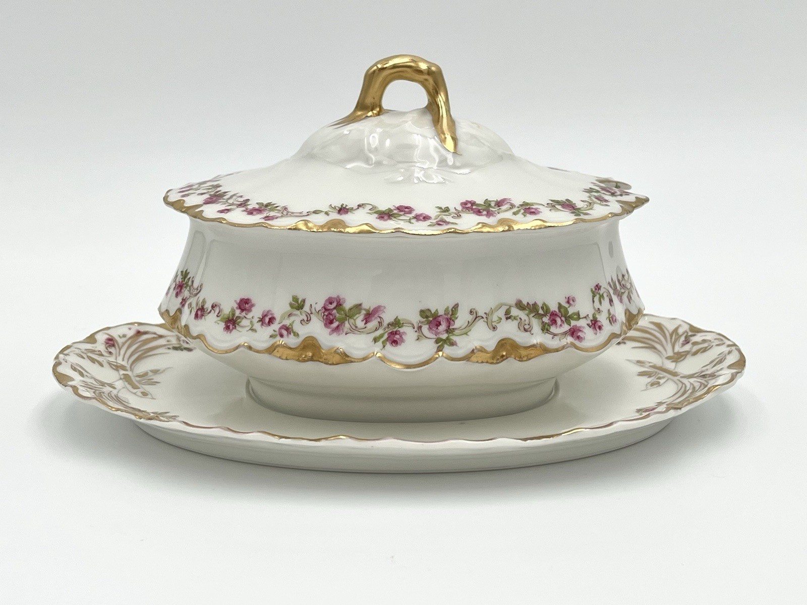 Haviland & Co. Limoges France Schleiger 975 Covered Sauce Tureen French Antique