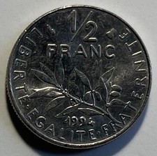 France 1/2 Franc 1994 - the Sower - Honey Bee Mintmark