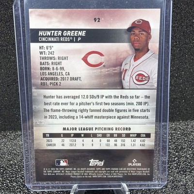 2024 Topps Stadium Club - Hunter Greene #92 Red Foil | eBay