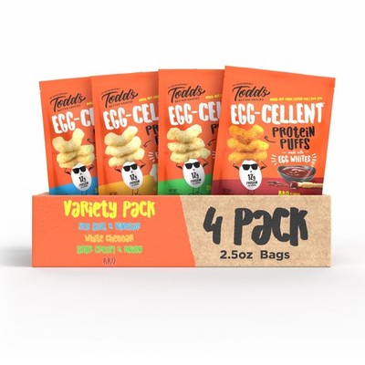 Todd s Better Snacks Egg-Cellent High Protein Puffs - Variety Pack 4 Pack
