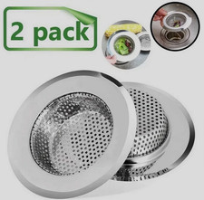 2Pcs 4.5" Kitchen Sink Strainer Basket, Heavy Duty Stainless Steel Drain Stopper