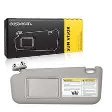 Dasbecan Front Left Driver Side Sun Visor With Vanity Light Left Gray