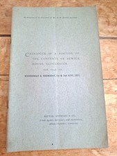 ORIGINAL AUCTION CATALOGUE FOR CONTENTS OF BEWICK HOUSE,GLOUCESTER,1921