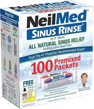 Neilmed Sinus Rinse All Natural Relief Premixed Refill Packets 100 Count (Pack o