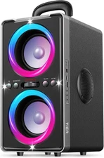 Yier Bluetooth Speaker, 200W Loud Stereo with Big Bass, 20 H Playtime, LED Light