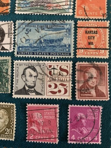 USA Stamp Selection x 15 Airmail Washington Lincoln Franklin Presidents Used - Picture 5 of 5