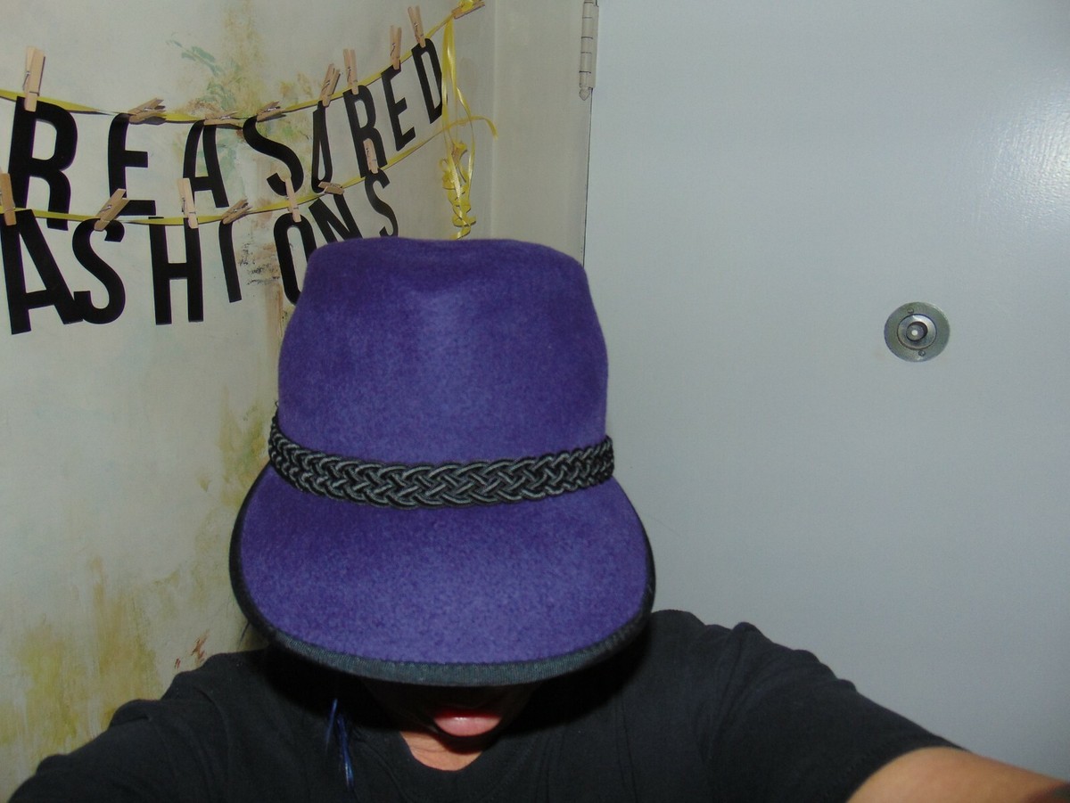 Eric Javitz Purple Black CLIA Women\'s Designer Hat Eric Javitz NY Authentic Purple Wool  main image 2