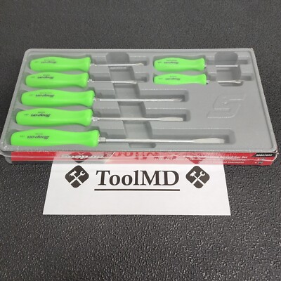 Snap-on Tools USA NEW 7pc GREEN Hard Grip Combination Screwdriver