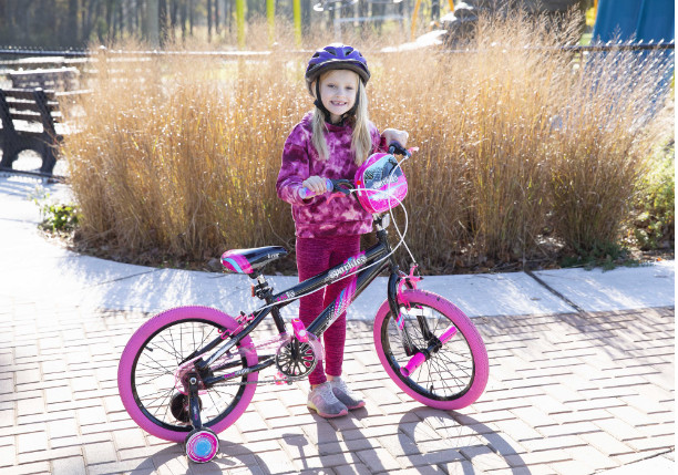  18" Girls', Black/Pink  kids Bike, For Height Sizes 3'8" and Up
