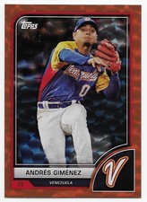 2023 Topps World Baseball Classic ANDRES GIMENEZ Cracked Ice ORANGE #08/25