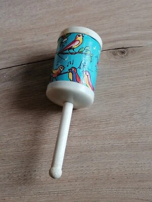 Jouet ancien Hochet musical oiseau vintage - Photo 1/4