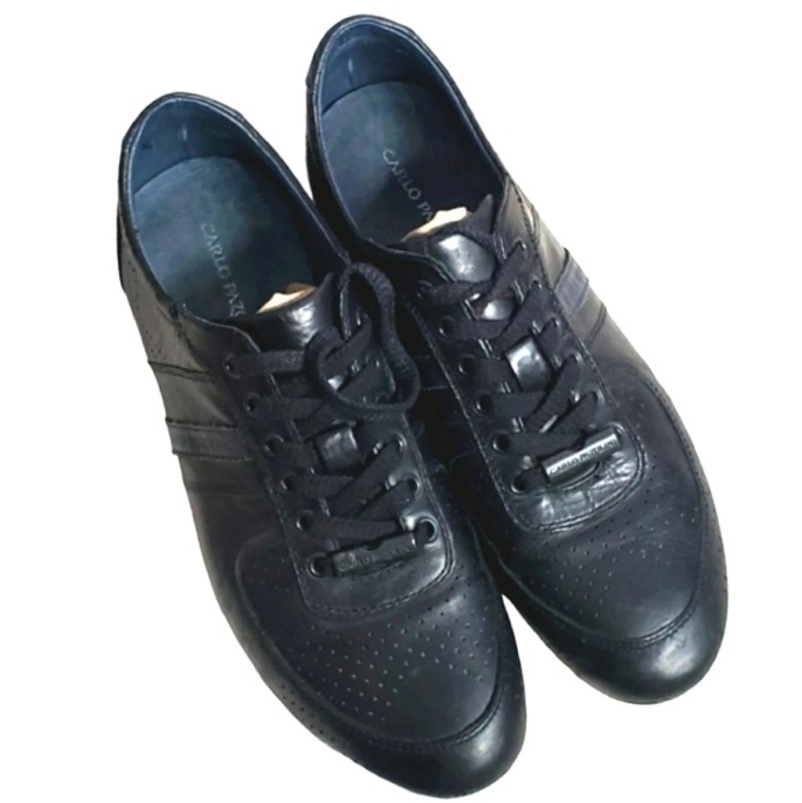 Carlo Pazolini Dark Blue / Black Leather Shoes, Size EU 41 US 8 Mens