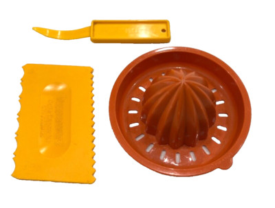 VINTAGE TUPPERWARE TOOLS JUICER, EGG MATE, AND  CAKE DECORATOR