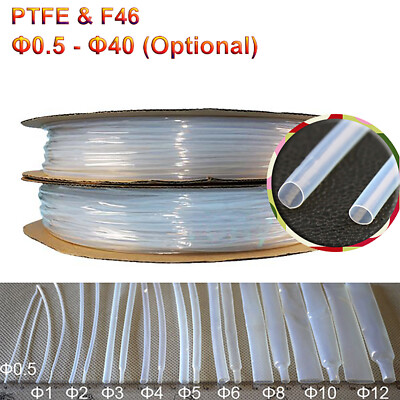 Clear PTFE & F46 Heat Shrink Tubing Heatshrink Tube High TEMP Variou Size - RoHS