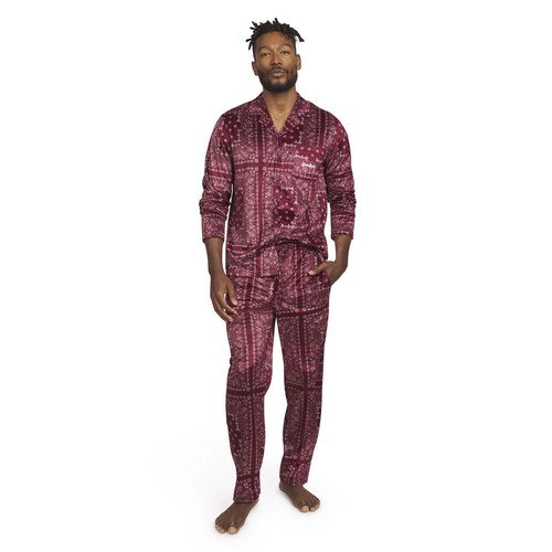 Men Dogg Supply Snoop Dogg Burgundy Bandana 2-Piece Pajamas Pants & Shirt Medium
