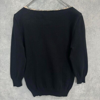 Burberry Blue Label Knit pullover sizse S Black Nova Check Ribbon