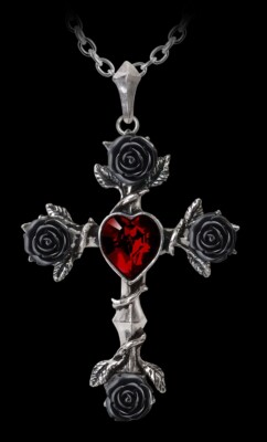 Alchemy Gothic Halskette - Black Rosifix - Herz Liebe Halsschmuck Vampir 