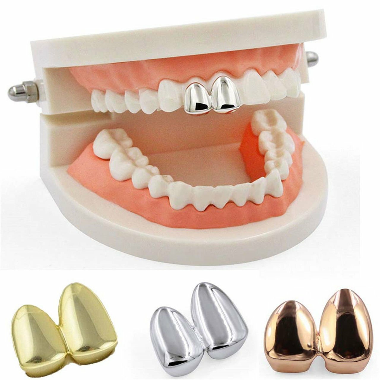 ULTNICE Solide Plaqué or 14k petit dent unique Cap Grillz Hip Hop Teeth  Grill (or)