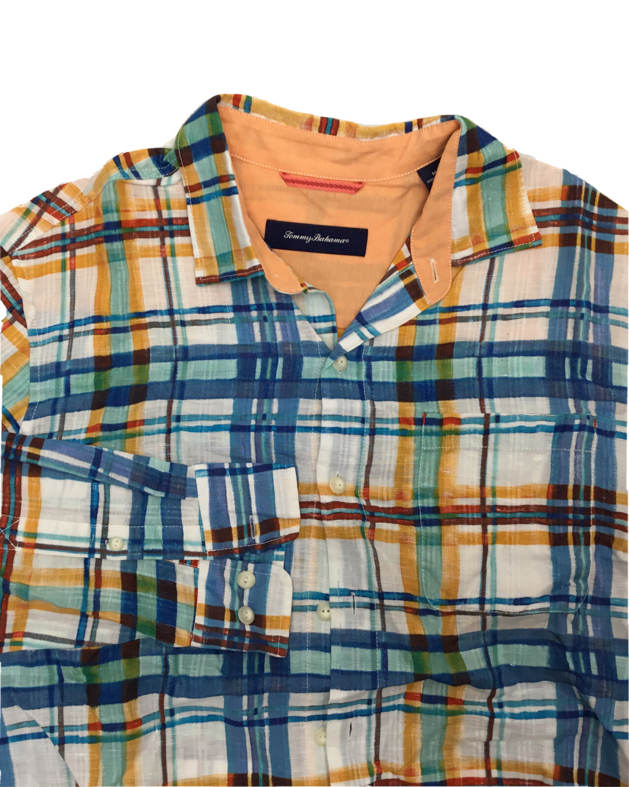 Мужская рубашка Tommy Bahama T316932 в клетку Skills LS цвета Кокос Мэриленд 15790₽