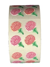 400 Carnation Stickers in roll of 100 modules 2"x2", each sticker 1.00" RFZ5007