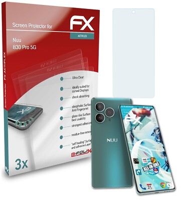 atFoliX 3x film for Nuu B30 Pro 5G protective film clear & flexible screen protector