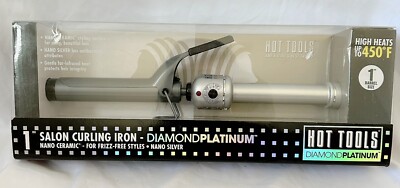 Hot Tools 1'' Salon Curling Iron Diamond Platinum in Nano Silver NEW IN BOX
