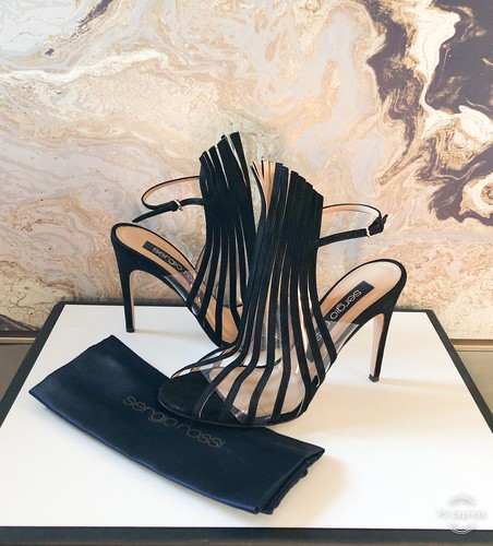 Sergio Rossi Leaf Detail Ankle Strap Suede Sandals - 第 10/11 張圖片
