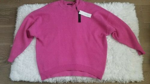 T Tahari Crewneck Zip-Cuff Damen Oversized Pullover, Rose Heather, Pink, M - Bild 9 von 11