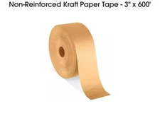10 Rolls Gummed Tape 3" x 600' Water Activated Kraft Paper Non Reinforced Tapes