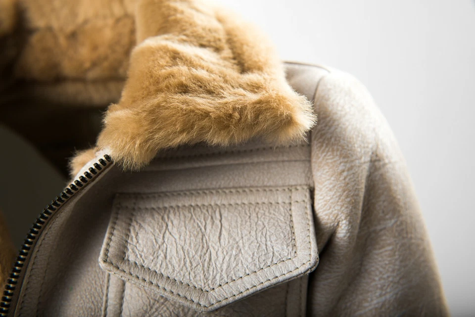 Giacca Pelle Bambina 4/6 Anni Giubbotto Vero Montone Made In Italy Nuovo Bianco - Immagine 3 di 4