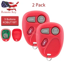 2 Replacement For 1999 2000 2001 Chevrolet Silverado Remote Car Key Fob 3b Red