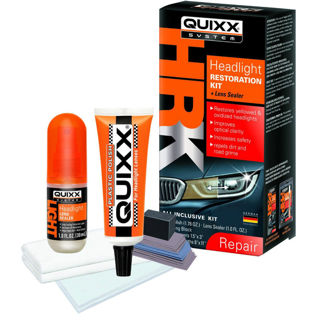 QUIXX Plastic Headlight Headlamp Restoration Polish Restorer Kit