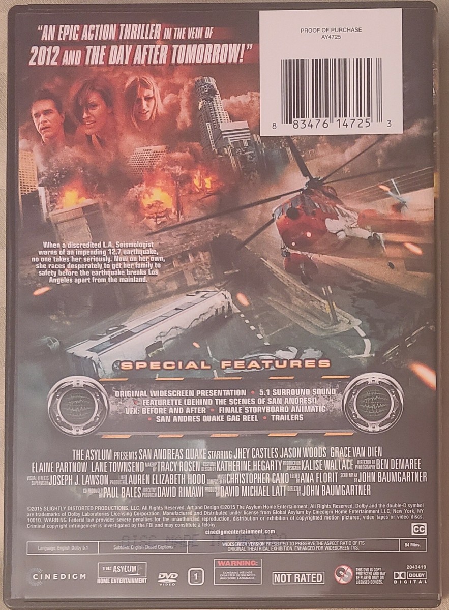 San Andreas Quake (DVD) Lane Townsend,Jhey Castles,Grace Van
