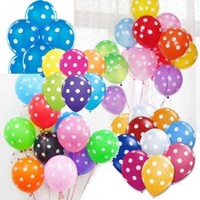 10 Polka Dot 12" Reusable Latex Balloons for Kids Birthday Party Decor