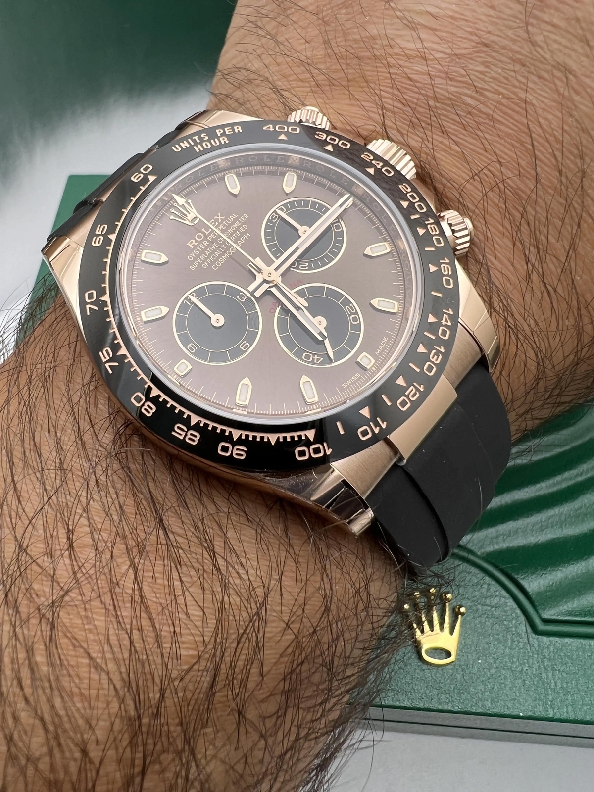 Rolex Daytona 116515LN 40mm Oysterflex 18K Rose Gold Chocolate